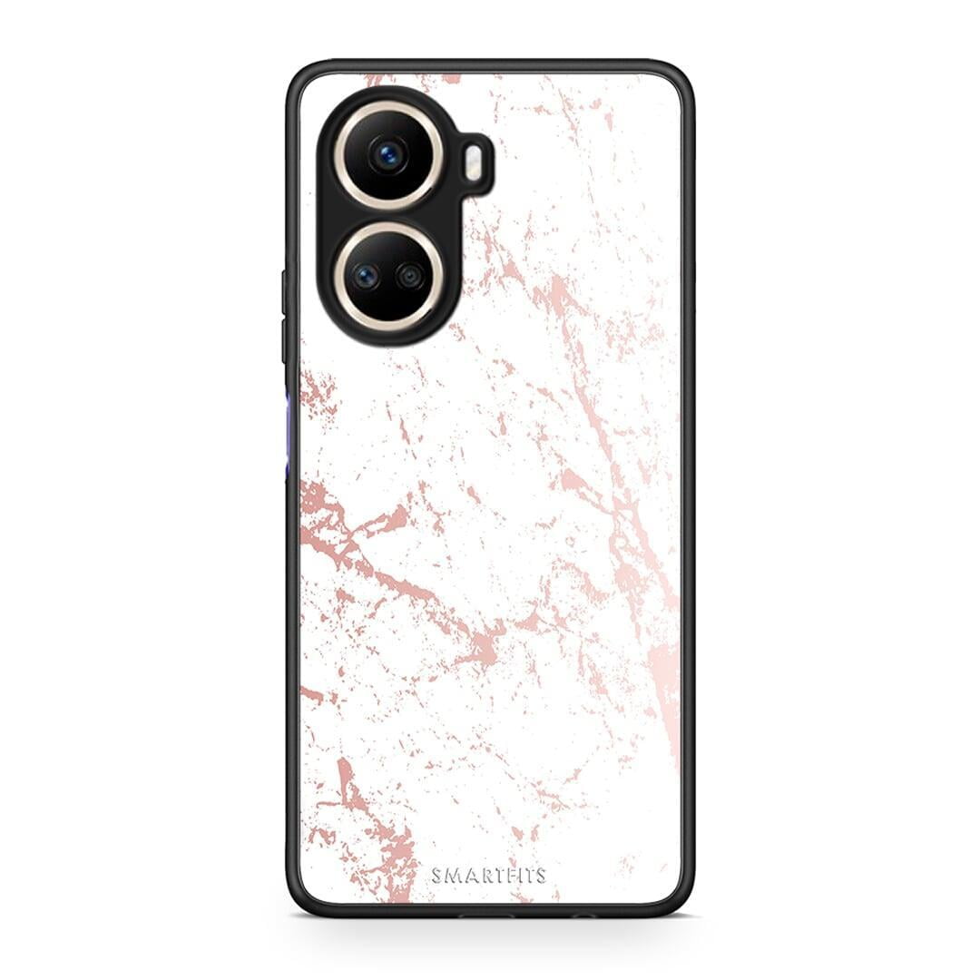 Θήκη Huawei Nova 10 SE Marble Pink Splash από τη Smartfits με σχέδιο στο πίσω μέρος και μαύρο περίβλημα | Huawei Nova 10 SE Marble Pink Splash Case with Colorful Back and Black Bezels