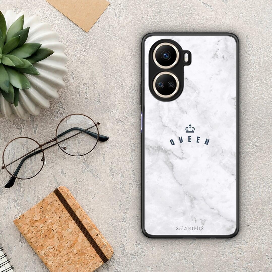 Θήκη Huawei Nova 10 SE Marble Queen από τη Smartfits με σχέδιο στο πίσω μέρος και μαύρο περίβλημα | Huawei Nova 10 SE Marble Queen Case with Colorful Back and Black Bezels