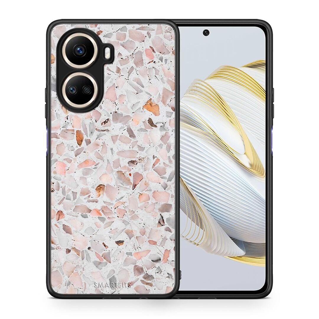 Θήκη Huawei Nova 10 SE Marble Terrazzo από τη Smartfits με σχέδιο στο πίσω μέρος και μαύρο περίβλημα | Huawei Nova 10 SE Marble Terrazzo Case with Colorful Back and Black Bezels