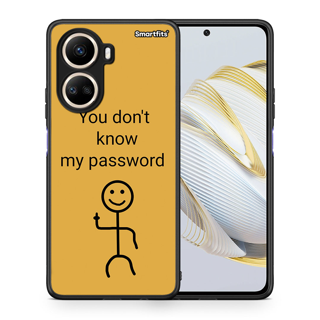 Θήκη Huawei Nova 10 SE My Password από τη Smartfits με σχέδιο στο πίσω μέρος και μαύρο περίβλημα | Huawei Nova 10 SE My Password Case with Colorful Back and Black Bezels