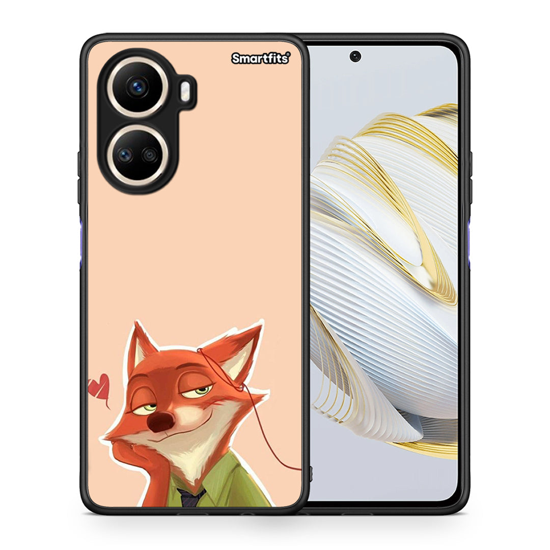 Θήκη Huawei Nova 10 SE Nick Wilde And Judy Hopps Love 1 από τη Smartfits με σχέδιο στο πίσω μέρος και μαύρο περίβλημα | Huawei Nova 10 SE Nick Wilde And Judy Hopps Love 1 Case with Colorful Back and Black Bezels
