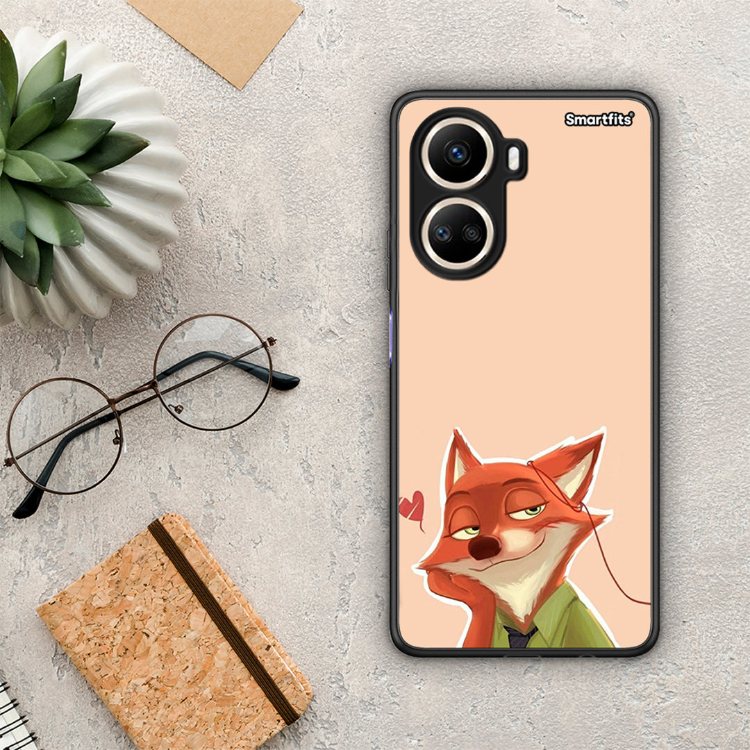 Θήκη Huawei Nova 10 SE Nick Wilde And Judy Hopps Love 1 από τη Smartfits με σχέδιο στο πίσω μέρος και μαύρο περίβλημα | Huawei Nova 10 SE Nick Wilde And Judy Hopps Love 1 Case with Colorful Back and Black Bezels