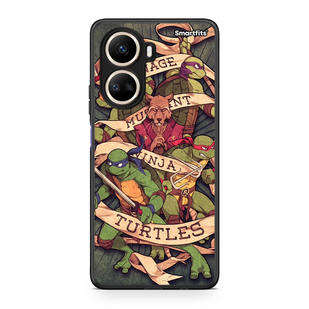 Θήκη Huawei Nova 10 SE Ninja Turtles από τη Smartfits με σχέδιο στο πίσω μέρος και μαύρο περίβλημα | Huawei Nova 10 SE Ninja Turtles Case with Colorful Back and Black Bezels