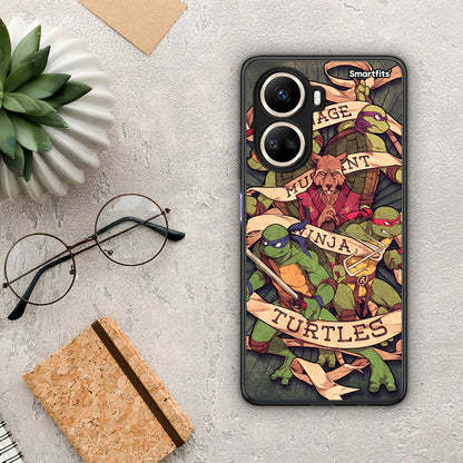Θήκη Huawei Nova 10 SE Ninja Turtles από τη Smartfits με σχέδιο στο πίσω μέρος και μαύρο περίβλημα | Huawei Nova 10 SE Ninja Turtles Case with Colorful Back and Black Bezels