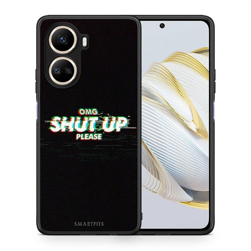 Θήκη Huawei Nova 10 SE OMG ShutUp από τη Smartfits με σχέδιο στο πίσω μέρος και μαύρο περίβλημα | Huawei Nova 10 SE OMG ShutUp Case with Colorful Back and Black Bezels