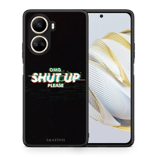 Θήκη Huawei Nova 10 SE OMG ShutUp από τη Smartfits με σχέδιο στο πίσω μέρος και μαύρο περίβλημα | Huawei Nova 10 SE OMG ShutUp Case with Colorful Back and Black Bezels