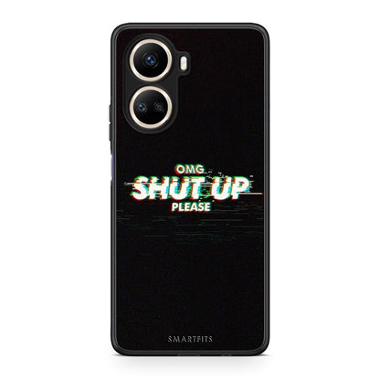 Θήκη Huawei Nova 10 SE OMG ShutUp από τη Smartfits με σχέδιο στο πίσω μέρος και μαύρο περίβλημα | Huawei Nova 10 SE OMG ShutUp Case with Colorful Back and Black Bezels