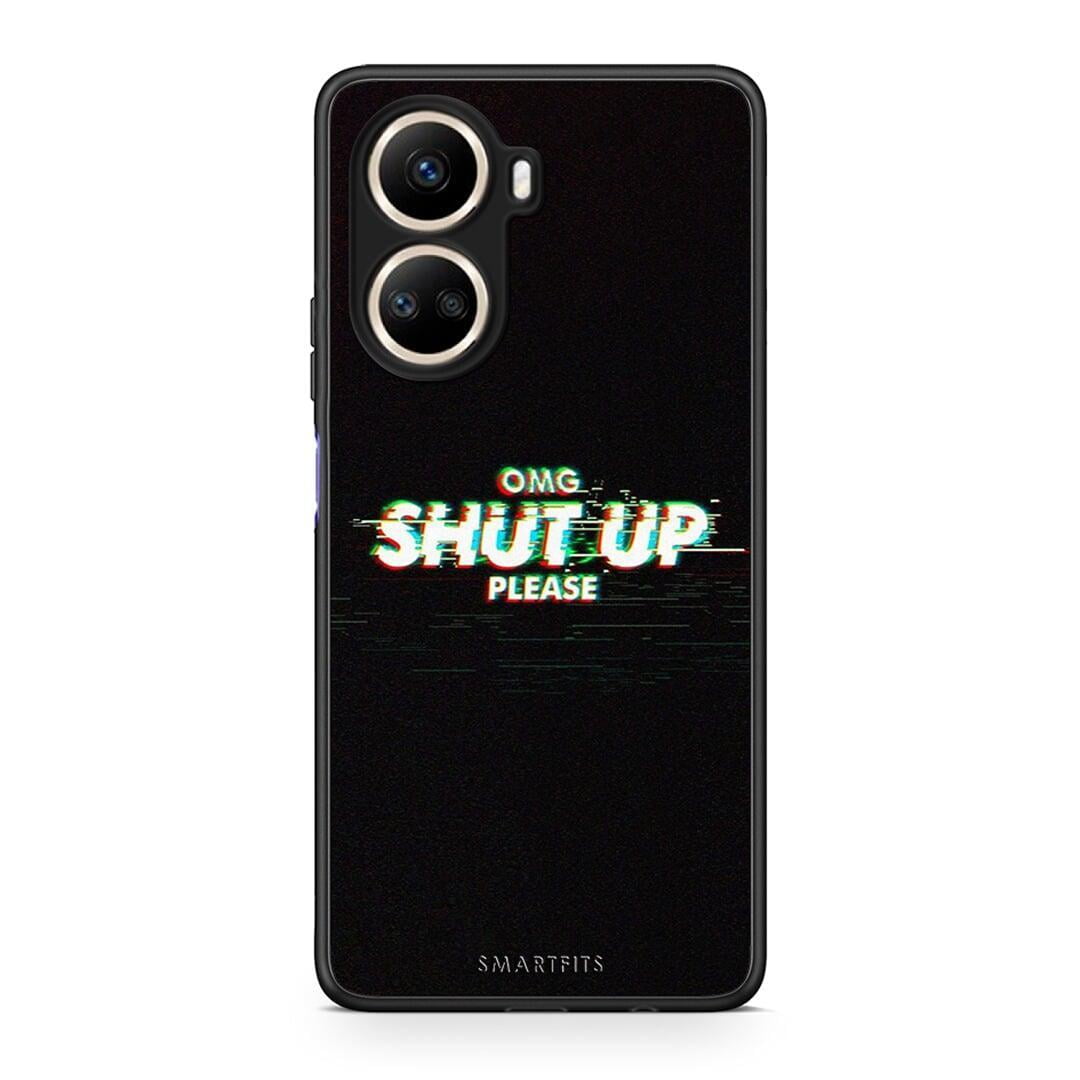 Θήκη Huawei Nova 10 SE OMG ShutUp από τη Smartfits με σχέδιο στο πίσω μέρος και μαύρο περίβλημα | Huawei Nova 10 SE OMG ShutUp Case with Colorful Back and Black Bezels