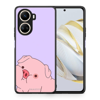 Θήκη Huawei Nova 10 SE Pig Love 2 από τη Smartfits με σχέδιο στο πίσω μέρος και μαύρο περίβλημα | Huawei Nova 10 SE Pig Love 2 Case with Colorful Back and Black Bezels
