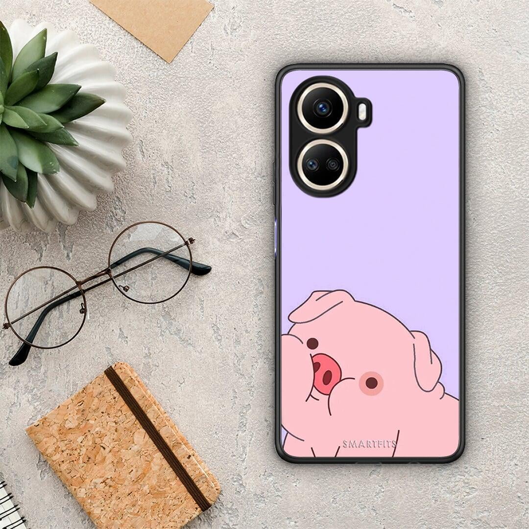 Θήκη Huawei Nova 10 SE Pig Love 2 από τη Smartfits με σχέδιο στο πίσω μέρος και μαύρο περίβλημα | Huawei Nova 10 SE Pig Love 2 Case with Colorful Back and Black Bezels
