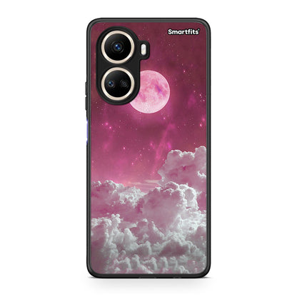 Θήκη Huawei Nova 10 SE Pink Moon από τη Smartfits με σχέδιο στο πίσω μέρος και μαύρο περίβλημα | Huawei Nova 10 SE Pink Moon Case with Colorful Back and Black Bezels