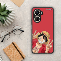 Thumbnail for Θήκη Huawei Nova 10 SE Pirate Luffy από τη Smartfits με σχέδιο στο πίσω μέρος και μαύρο περίβλημα | Huawei Nova 10 SE Pirate Luffy Case with Colorful Back and Black Bezels