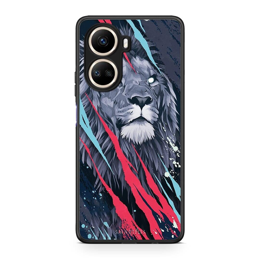 Θήκη Huawei Nova 10 SE PopArt Lion Designer από τη Smartfits με σχέδιο στο πίσω μέρος και μαύρο περίβλημα | Huawei Nova 10 SE PopArt Lion Designer Case with Colorful Back and Black Bezels