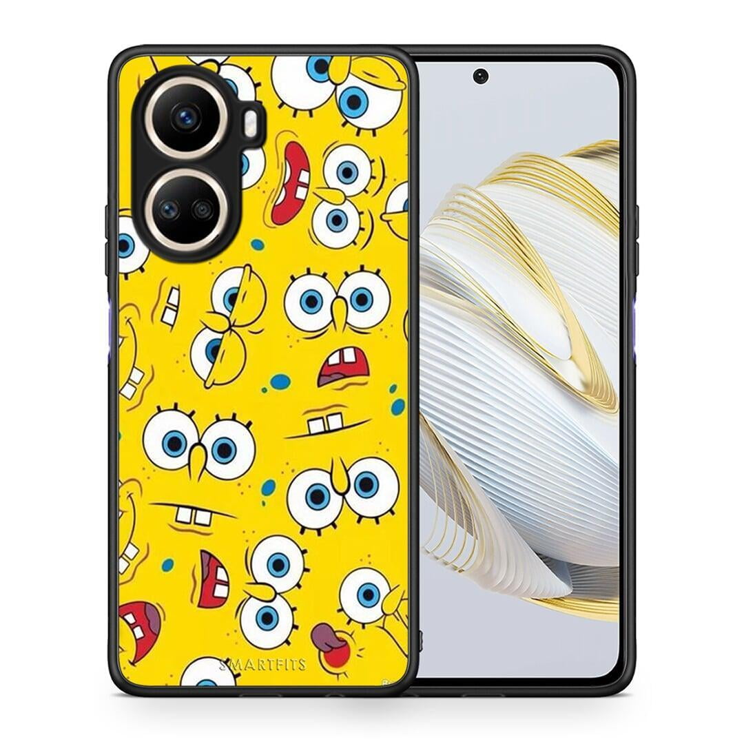Θήκη Huawei Nova 10 SE PopArt Sponge από τη Smartfits με σχέδιο στο πίσω μέρος και μαύρο περίβλημα | Huawei Nova 10 SE PopArt Sponge Case with Colorful Back and Black Bezels