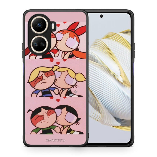 Θήκη Huawei Nova 10 SE Puff Love από τη Smartfits με σχέδιο στο πίσω μέρος και μαύρο περίβλημα | Huawei Nova 10 SE Puff Love Case with Colorful Back and Black Bezels