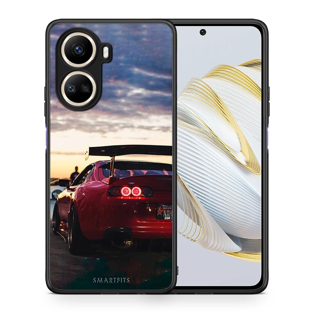Θήκη Huawei Nova 10 SE Racing Supra από τη Smartfits με σχέδιο στο πίσω μέρος και μαύρο περίβλημα | Huawei Nova 10 SE Racing Supra Case with Colorful Back and Black Bezels