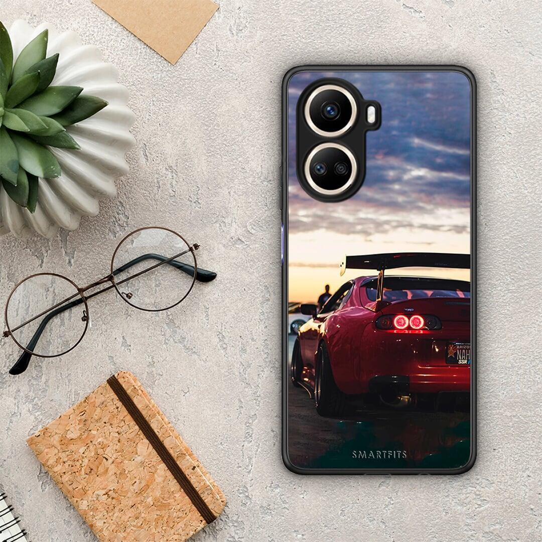 Θήκη Huawei Nova 10 SE Racing Supra από τη Smartfits με σχέδιο στο πίσω μέρος και μαύρο περίβλημα | Huawei Nova 10 SE Racing Supra Case with Colorful Back and Black Bezels