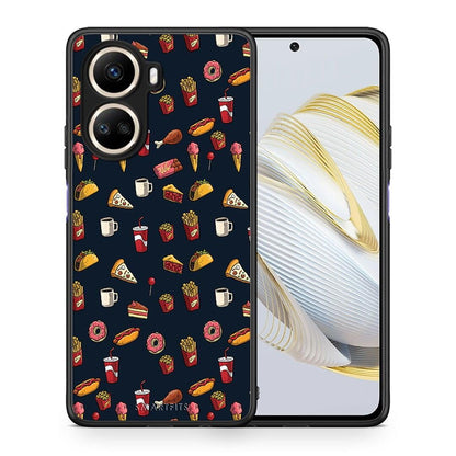 Θήκη Huawei Nova 10 SE Random Hungry από τη Smartfits με σχέδιο στο πίσω μέρος και μαύρο περίβλημα | Huawei Nova 10 SE Random Hungry Case with Colorful Back and Black Bezels