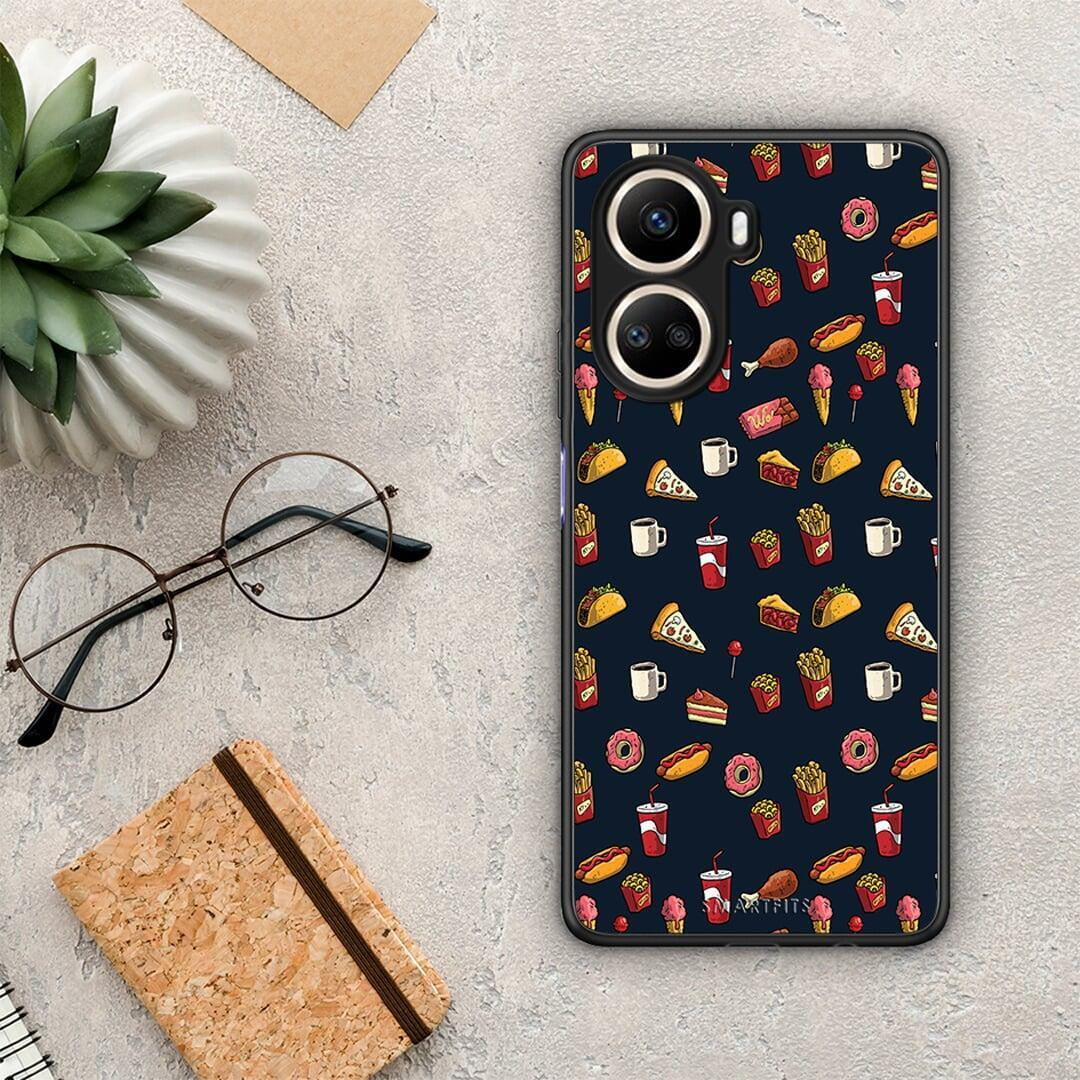 Θήκη Huawei Nova 10 SE Random Hungry από τη Smartfits με σχέδιο στο πίσω μέρος και μαύρο περίβλημα | Huawei Nova 10 SE Random Hungry Case with Colorful Back and Black Bezels