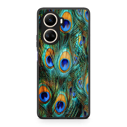 Θήκη Huawei Nova 10 SE Real Peacock Feathers από τη Smartfits με σχέδιο στο πίσω μέρος και μαύρο περίβλημα | Huawei Nova 10 SE Real Peacock Feathers Case with Colorful Back and Black Bezels