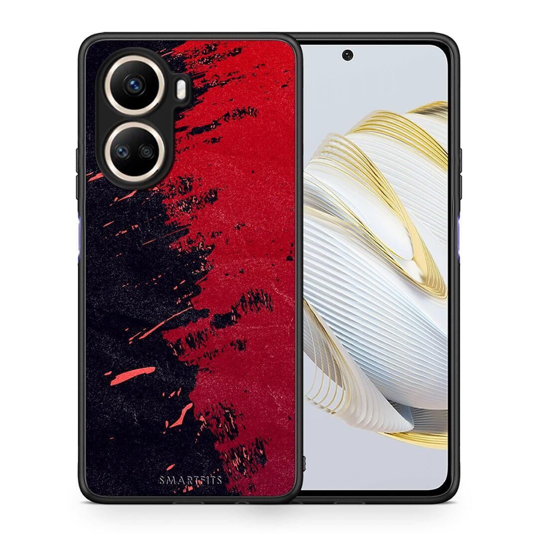 Θήκη Huawei Nova 10 SE Red Paint από τη Smartfits με σχέδιο στο πίσω μέρος και μαύρο περίβλημα | Huawei Nova 10 SE Red Paint Case with Colorful Back and Black Bezels