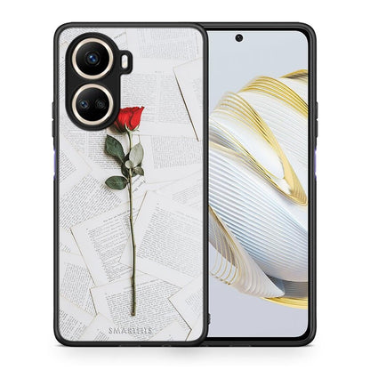 Θήκη Huawei Nova 10 SE Red Rose από τη Smartfits με σχέδιο στο πίσω μέρος και μαύρο περίβλημα | Huawei Nova 10 SE Red Rose Case with Colorful Back and Black Bezels