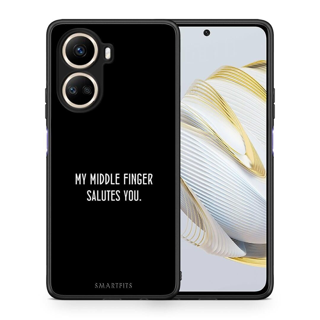 Θήκη Huawei Nova 10 SE Salute από τη Smartfits με σχέδιο στο πίσω μέρος και μαύρο περίβλημα | Huawei Nova 10 SE Salute Case with Colorful Back and Black Bezels