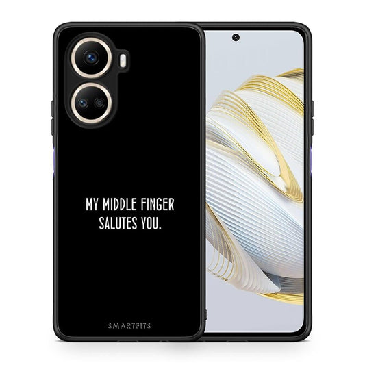Θήκη Huawei Nova 10 SE Salute από τη Smartfits με σχέδιο στο πίσω μέρος και μαύρο περίβλημα | Huawei Nova 10 SE Salute Case with Colorful Back and Black Bezels