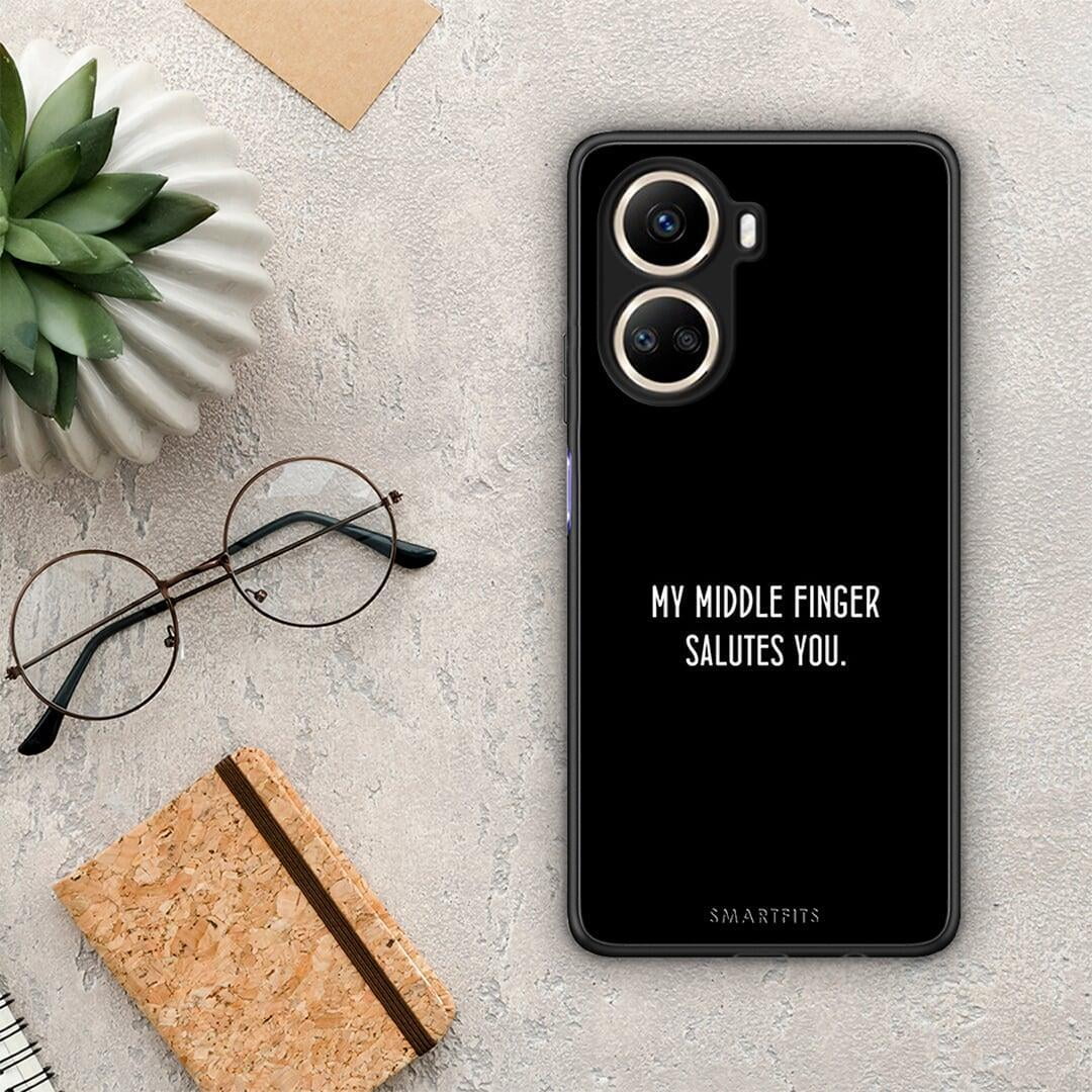Θήκη Huawei Nova 10 SE Salute από τη Smartfits με σχέδιο στο πίσω μέρος και μαύρο περίβλημα | Huawei Nova 10 SE Salute Case with Colorful Back and Black Bezels