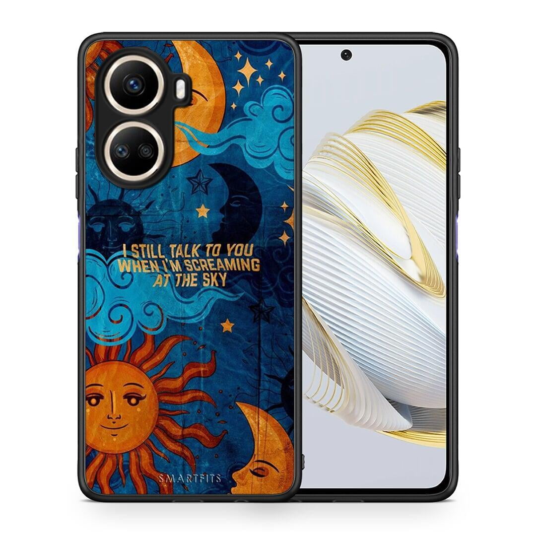 Θήκη Huawei Nova 10 SE Screaming Sky από τη Smartfits με σχέδιο στο πίσω μέρος και μαύρο περίβλημα | Huawei Nova 10 SE Screaming Sky Case with Colorful Back and Black Bezels