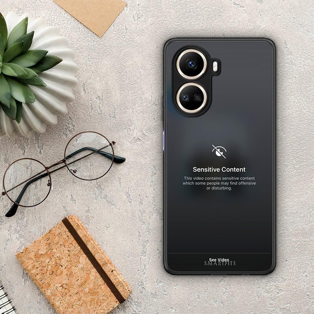 Θήκη Huawei Nova 10 SE Sensitive Content από τη Smartfits με σχέδιο στο πίσω μέρος και μαύρο περίβλημα | Huawei Nova 10 SE Sensitive Content Case with Colorful Back and Black Bezels