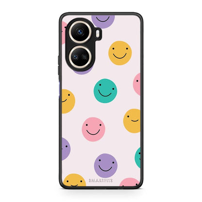 Θήκη Huawei Nova 10 SE Smiley Faces από τη Smartfits με σχέδιο στο πίσω μέρος και μαύρο περίβλημα | Huawei Nova 10 SE Smiley Faces Case with Colorful Back and Black Bezels