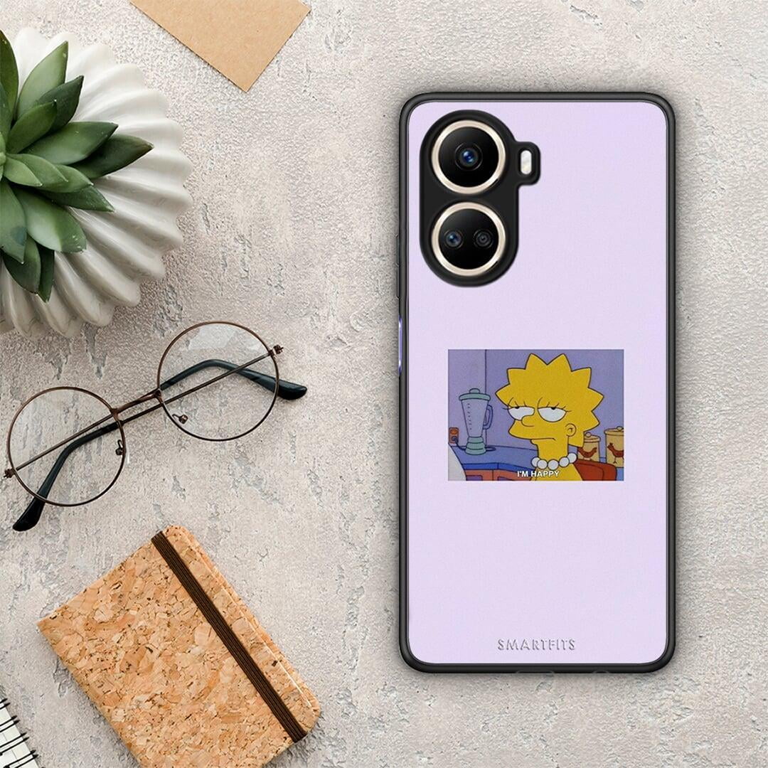 Θήκη Huawei Nova 10 SE So Happy από τη Smartfits με σχέδιο στο πίσω μέρος και μαύρο περίβλημα | Huawei Nova 10 SE So Happy Case with Colorful Back and Black Bezels