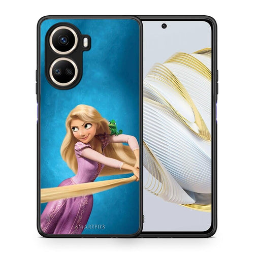 Θήκη Huawei Nova 10 SE Tangled 2 από τη Smartfits με σχέδιο στο πίσω μέρος και μαύρο περίβλημα | Huawei Nova 10 SE Tangled 2 Case with Colorful Back and Black Bezels
