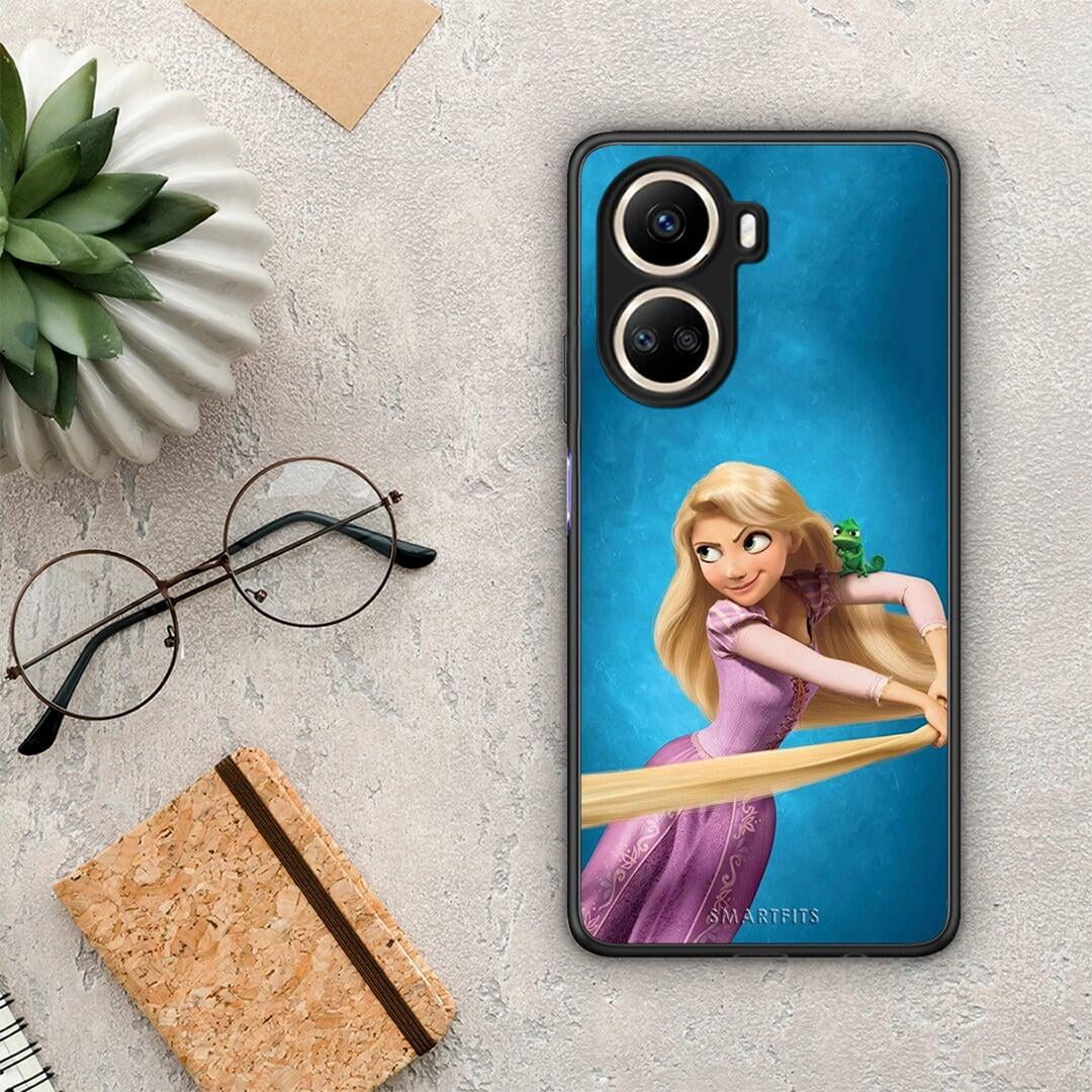 Θήκη Huawei Nova 10 SE Tangled 2 από τη Smartfits με σχέδιο στο πίσω μέρος και μαύρο περίβλημα | Huawei Nova 10 SE Tangled 2 Case with Colorful Back and Black Bezels