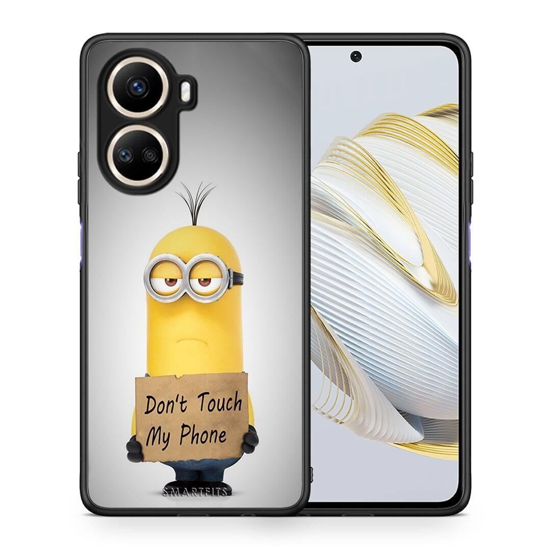 Θήκη Huawei Nova 10 SE Text Minion από τη Smartfits με σχέδιο στο πίσω μέρος και μαύρο περίβλημα | Huawei Nova 10 SE Text Minion Case with Colorful Back and Black Bezels
