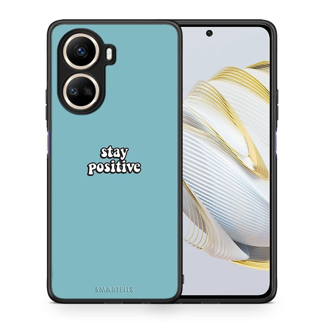 Θήκη Huawei Nova 10 SE Text Positive από τη Smartfits με σχέδιο στο πίσω μέρος και μαύρο περίβλημα | Huawei Nova 10 SE Text Positive Case with Colorful Back and Black Bezels