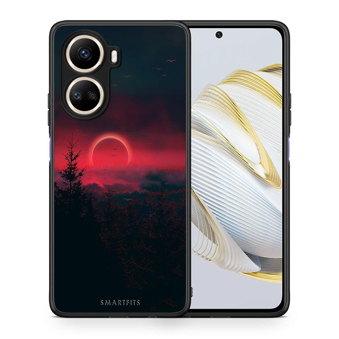 Θήκη Huawei Nova 10 SE Tropic Sunset από τη Smartfits με σχέδιο στο πίσω μέρος και μαύρο περίβλημα | Huawei Nova 10 SE Tropic Sunset Case with Colorful Back and Black Bezels