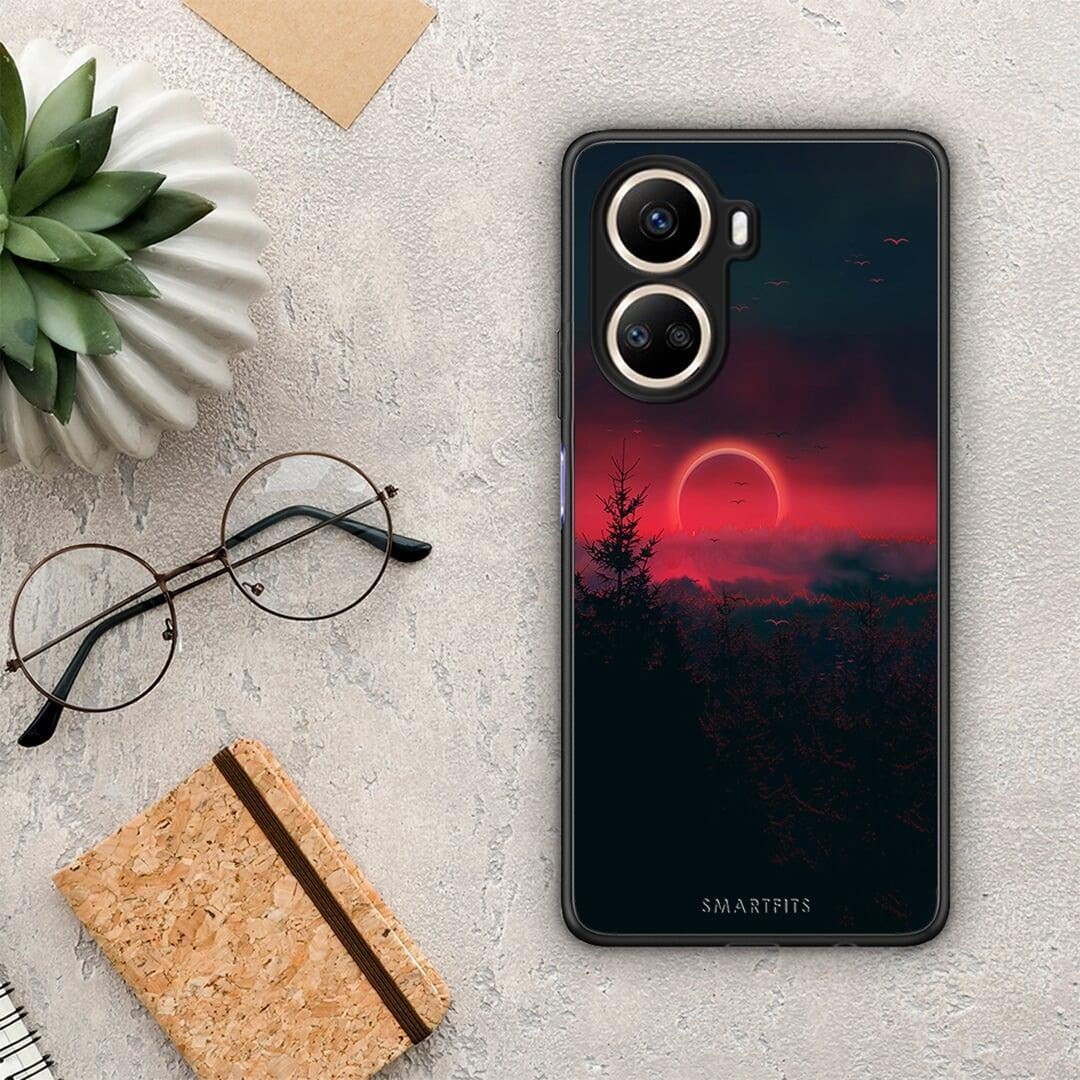 Θήκη Huawei Nova 10 SE Tropic Sunset από τη Smartfits με σχέδιο στο πίσω μέρος και μαύρο περίβλημα | Huawei Nova 10 SE Tropic Sunset Case with Colorful Back and Black Bezels