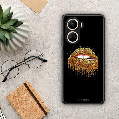 Θήκη Huawei Nova 10 SE Valentine Golden από τη Smartfits με σχέδιο στο πίσω μέρος και μαύρο περίβλημα | Huawei Nova 10 SE Valentine Golden Case with Colorful Back and Black Bezels