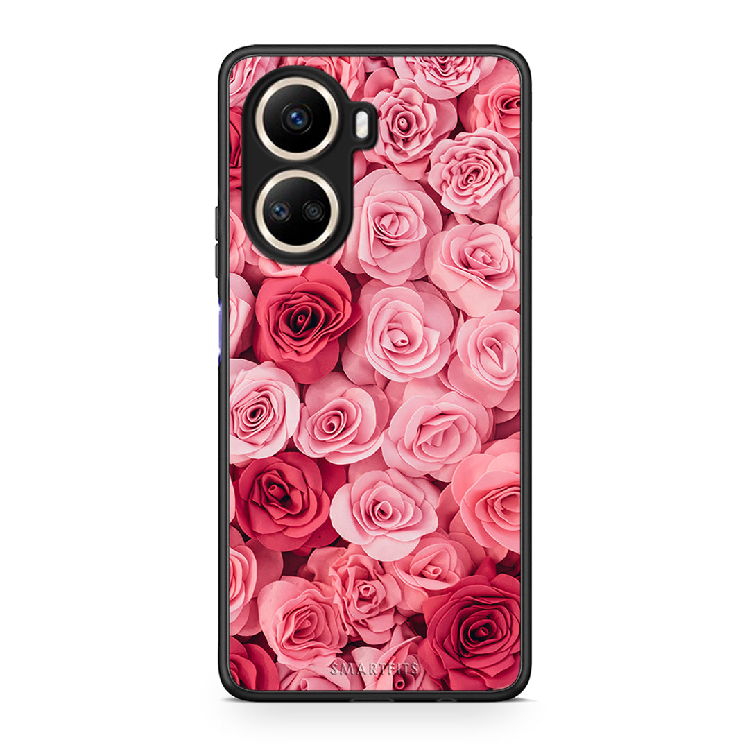 Θήκη Huawei Nova 10 SE Valentine RoseGarden από τη Smartfits με σχέδιο στο πίσω μέρος και μαύρο περίβλημα | Huawei Nova 10 SE Valentine RoseGarden Case with Colorful Back and Black Bezels