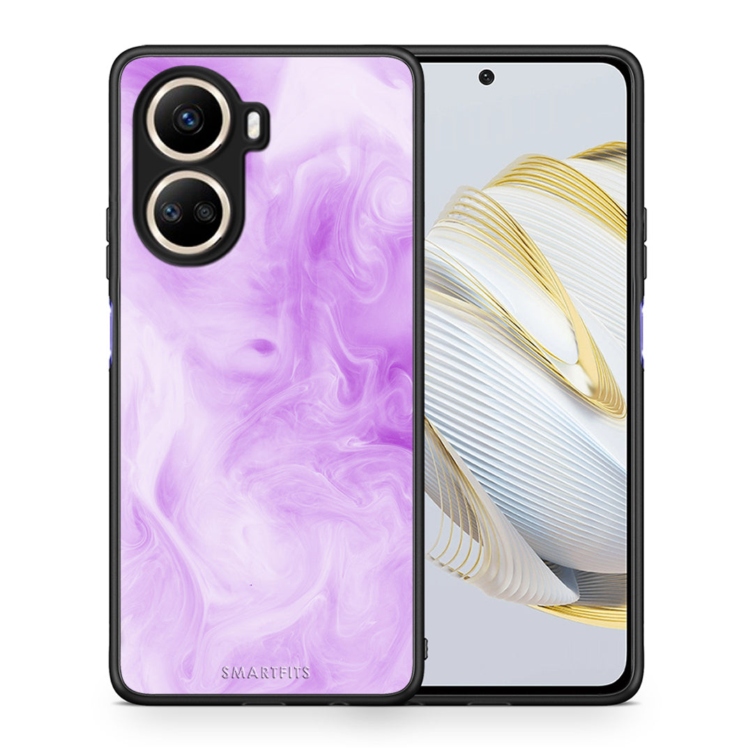 Θήκη Huawei Nova 10 SE Watercolor Lavender από τη Smartfits με σχέδιο στο πίσω μέρος και μαύρο περίβλημα | Huawei Nova 10 SE Watercolor Lavender Case with Colorful Back and Black Bezels