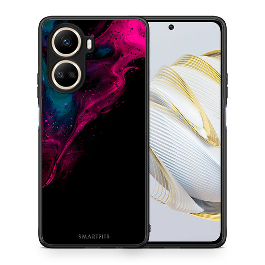 Θήκη Huawei Nova 10 SE Watercolor Pink Black από τη Smartfits με σχέδιο στο πίσω μέρος και μαύρο περίβλημα | Huawei Nova 10 SE Watercolor Pink Black Case with Colorful Back and Black Bezels