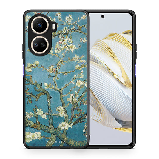 Θήκη Huawei Nova 10 SE White Blossoms από τη Smartfits με σχέδιο στο πίσω μέρος και μαύρο περίβλημα | Huawei Nova 10 SE White Blossoms Case with Colorful Back and Black Bezels