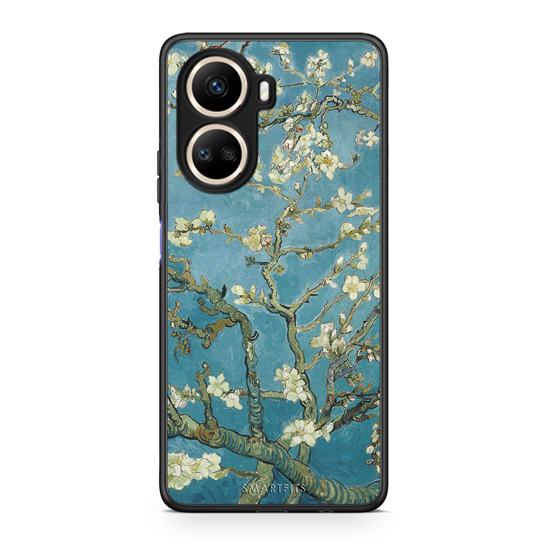 Θήκη Huawei Nova 10 SE White Blossoms από τη Smartfits με σχέδιο στο πίσω μέρος και μαύρο περίβλημα | Huawei Nova 10 SE White Blossoms Case with Colorful Back and Black Bezels
