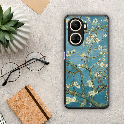 Θήκη Huawei Nova 10 SE White Blossoms από τη Smartfits με σχέδιο στο πίσω μέρος και μαύρο περίβλημα | Huawei Nova 10 SE White Blossoms Case with Colorful Back and Black Bezels