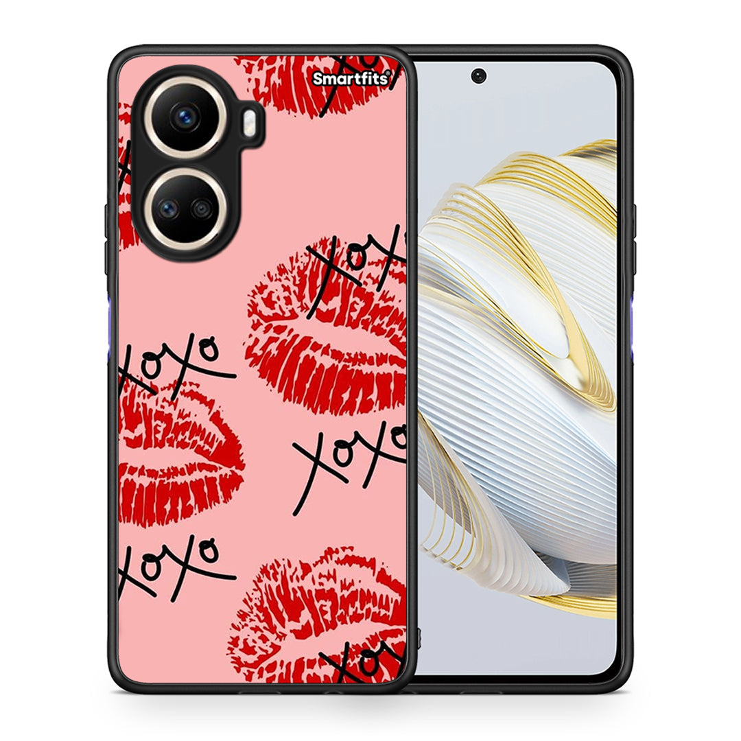 Θήκη Huawei Nova 10 SE XOXO Lips από τη Smartfits με σχέδιο στο πίσω μέρος και μαύρο περίβλημα | Huawei Nova 10 SE XOXO Lips Case with Colorful Back and Black Bezels