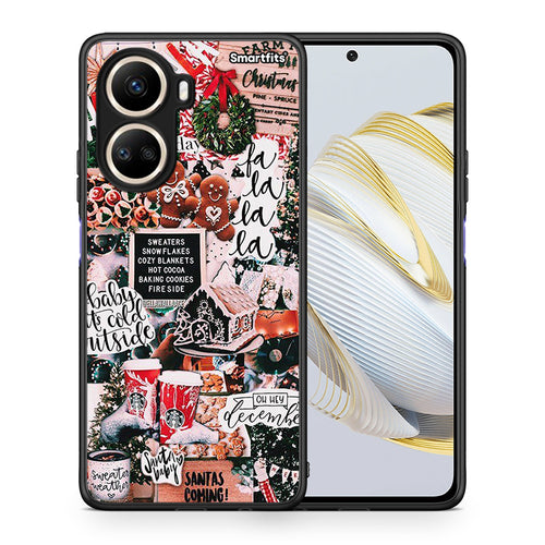 Θήκη Huawei Nova 10 SE Xmas Habbits από τη Smartfits με σχέδιο στο πίσω μέρος και μαύρο περίβλημα | Huawei Nova 10 SE Xmas Habbits Case with Colorful Back and Black Bezels