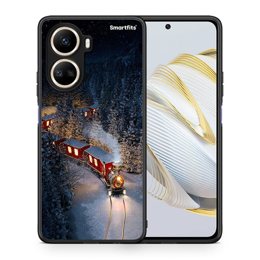 Θήκη Huawei Nova 10 SE Xmas Train από τη Smartfits με σχέδιο στο πίσω μέρος και μαύρο περίβλημα | Huawei Nova 10 SE Xmas Train Case with Colorful Back and Black Bezels
