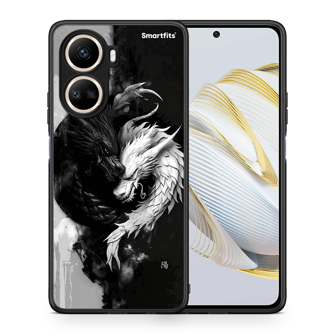 Θήκη Huawei Nova 10 SE Yin Yang από τη Smartfits με σχέδιο στο πίσω μέρος και μαύρο περίβλημα | Huawei Nova 10 SE Yin Yang Case with Colorful Back and Black Bezels